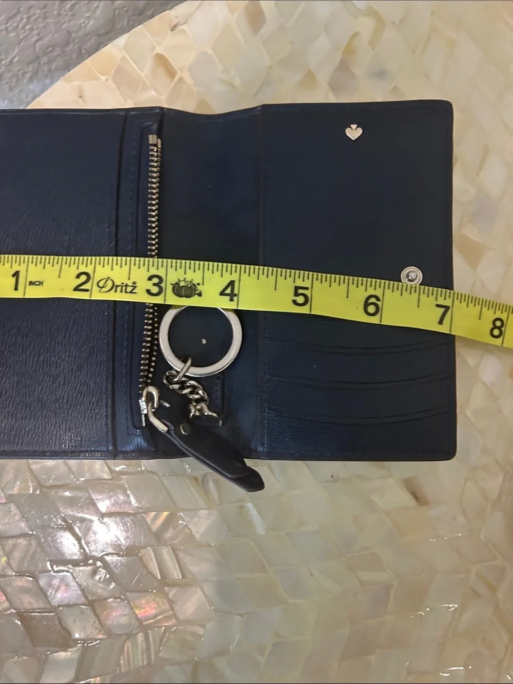 kate spade Gray Pebble Leather Bifold Wallet